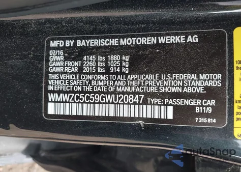 2016 Mini Countryman Cooper S из США, поврежденный, VIN WMWZC5C59GWU20847